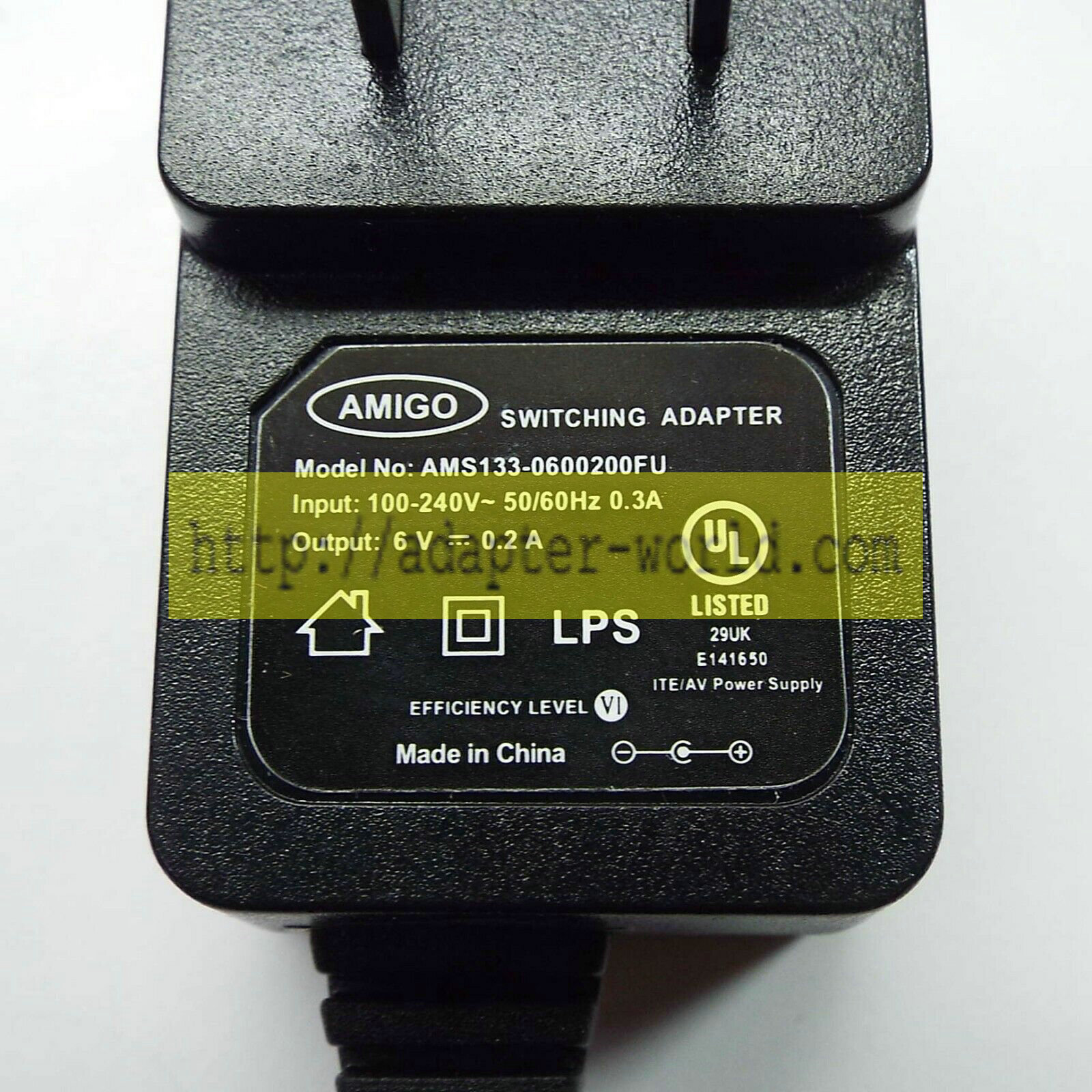 *Brand NEW* 6V 0.2A AC DC Adapter AMIGO AWS133-0600200FU J3400 POWER SUPPLY